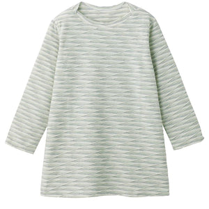 7分袖タックジャカードＴシャツ グリーン M/L/LL