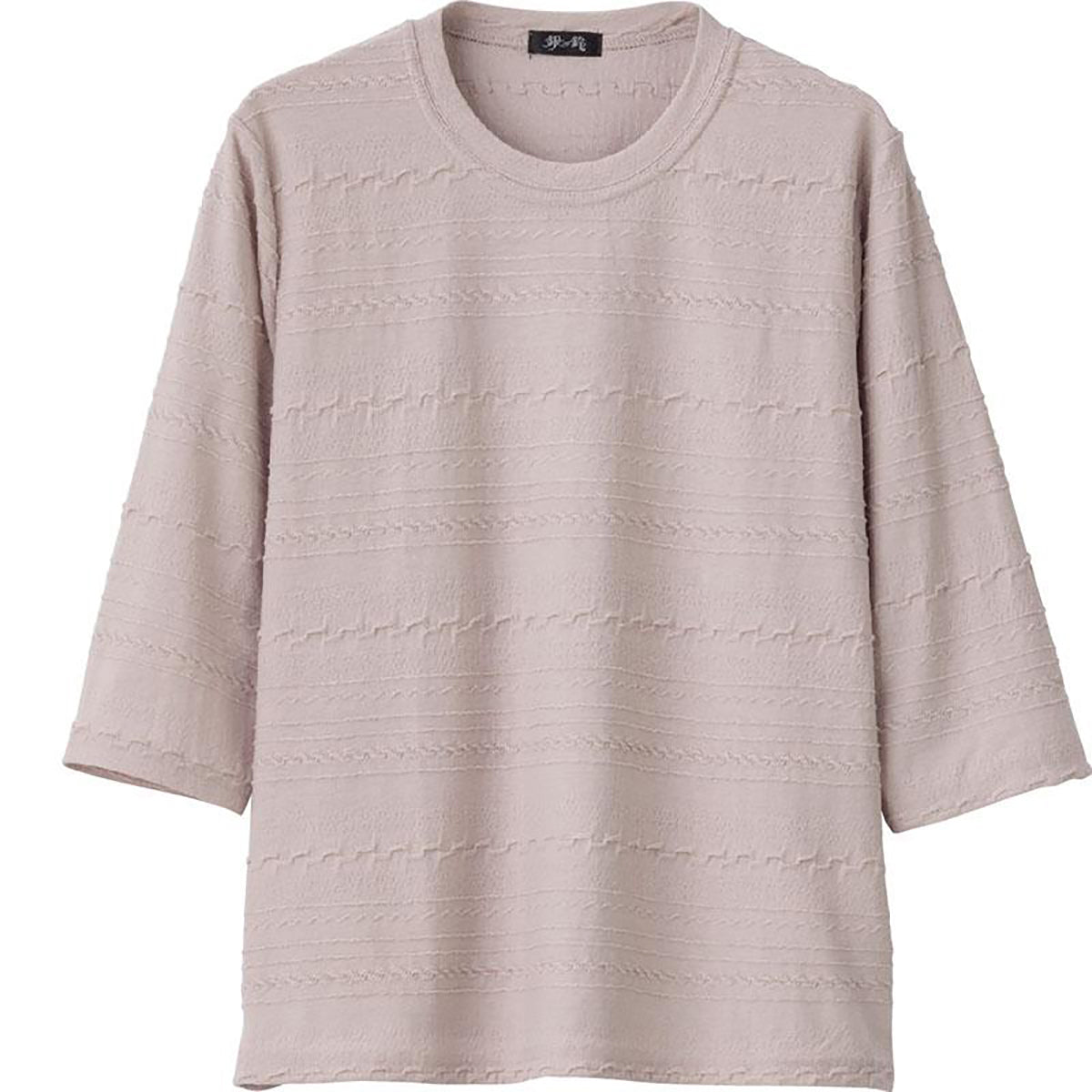 7分袖ジャカードＴシャツ ベージュ Ｍ～Ｌ