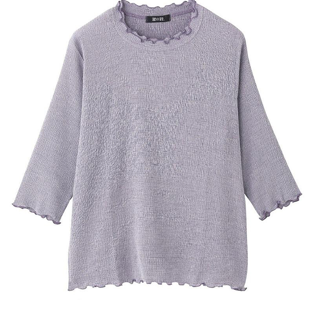 7分袖テンセル楊柳Ｔシャツ パープル S/M～L/LL/3L