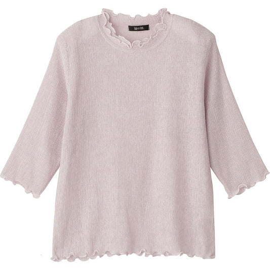 7分袖テンセル楊柳Ｔシャツ ピンク S/M～L/LL/3L