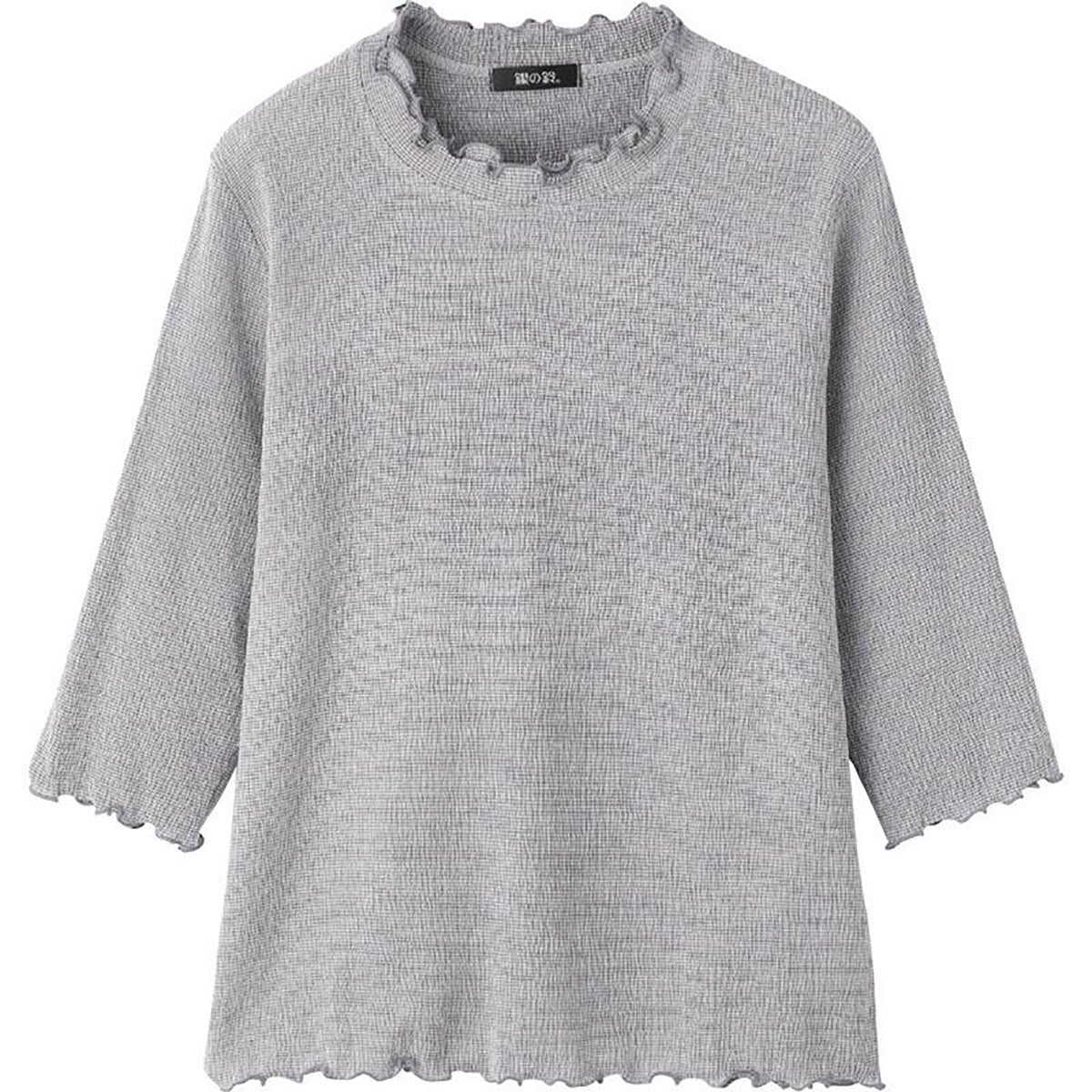7分袖テンセル楊柳Ｔシャツ グレー S/M～L/LL/3L