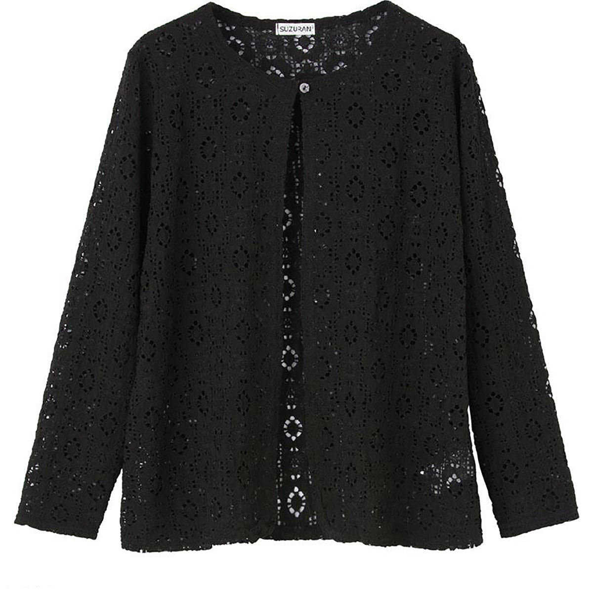 レーストッパーカーディガン 黒レース Ｍ～Ｌ
