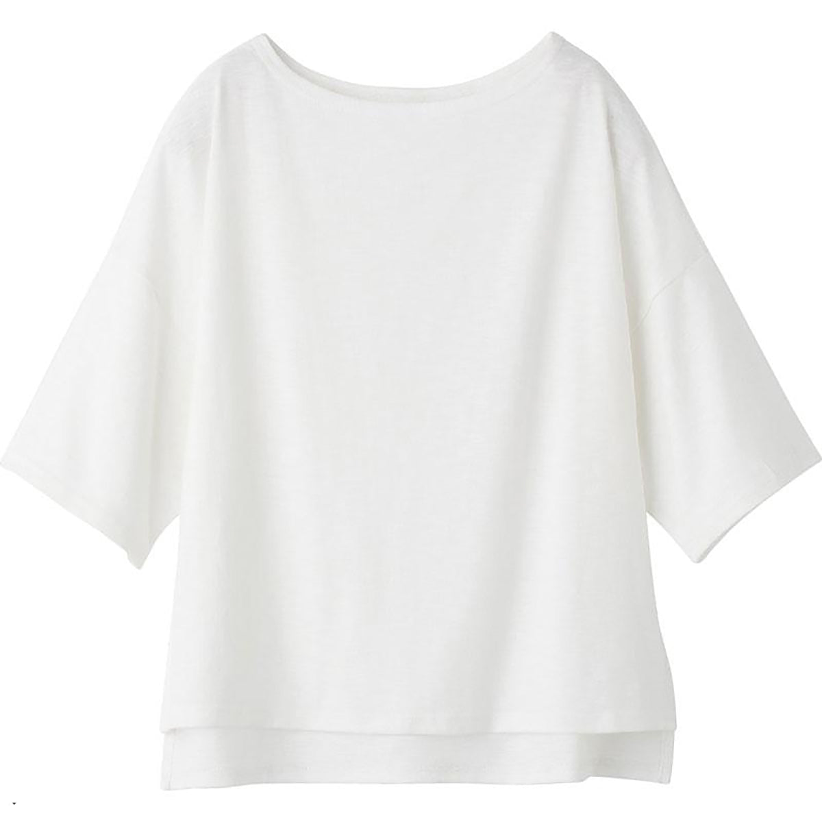 6分袖ゆったり綿混Ｔシャツ オフ M～L/LL