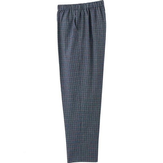 おりなす栃尾楊柳格子深履きパンツ ネイビー M/L/LL/3L