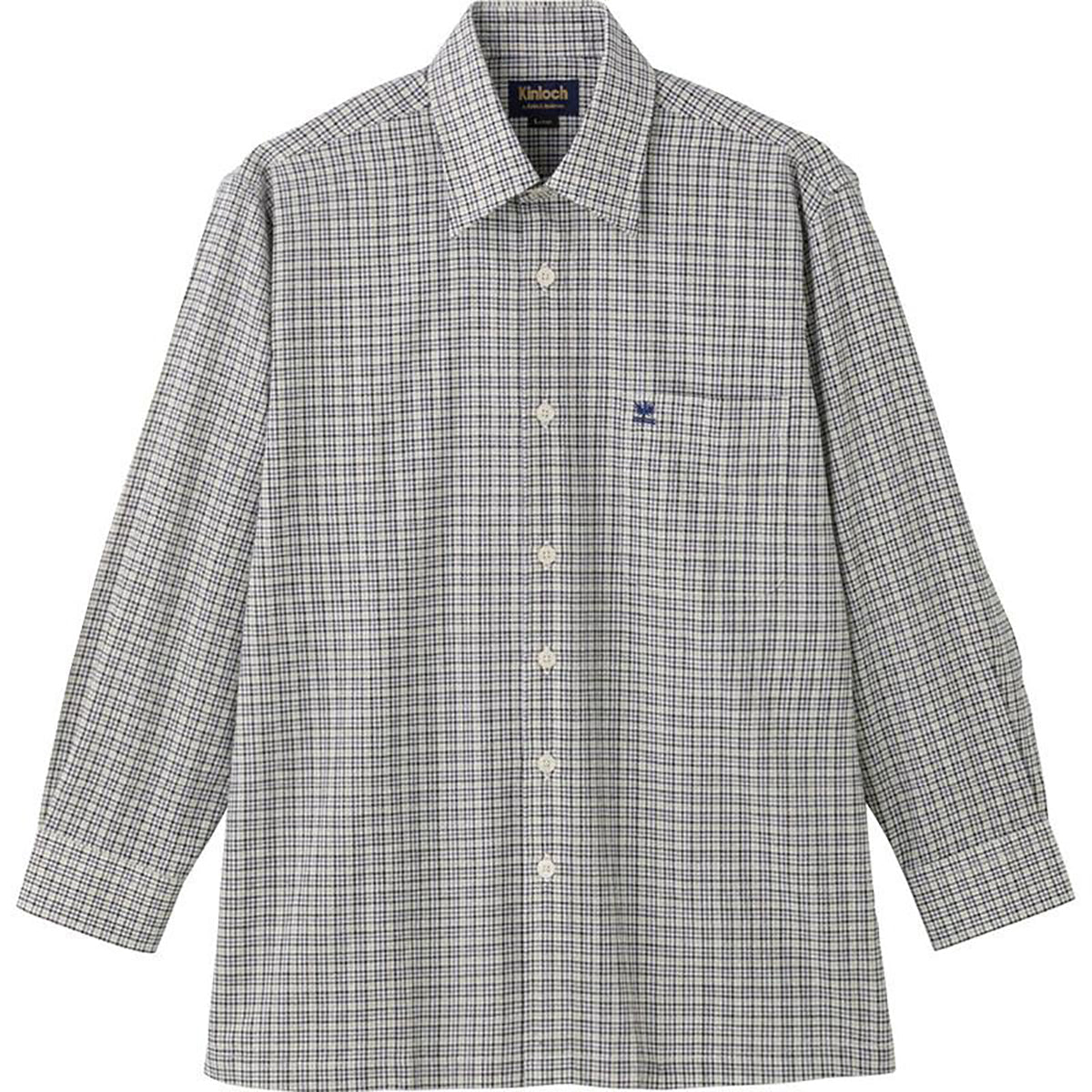 しじら袖丈ぴったりシャツ グレー M/L/LL