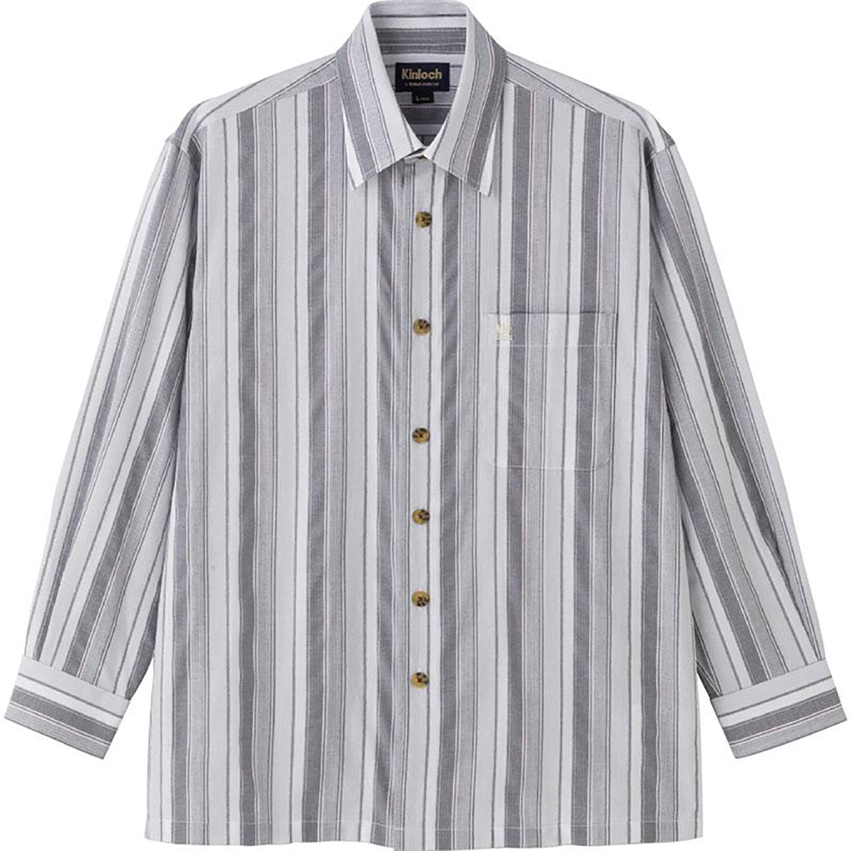 しじら袖丈ぴったりシャツ グレー M/L/LL