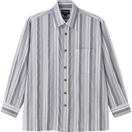 しじら袖丈ぴったりシャツ グレー M/L/LL