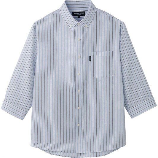 サッカーワンタッチテープ7分袖シャツ サックス M/L/LL/3L