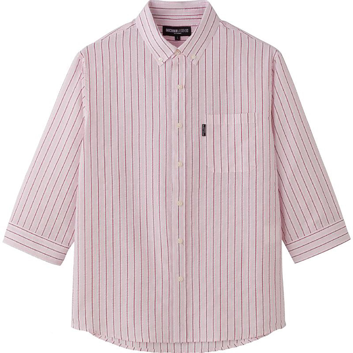 サッカーワンタッチテープ7分袖シャツ ピンク M/L/LL/3L