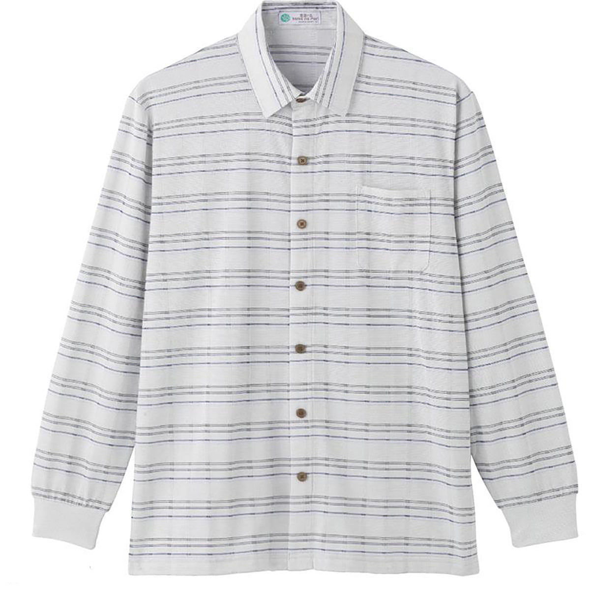 綿混隠れファスナーニットシャツ グレー M/L