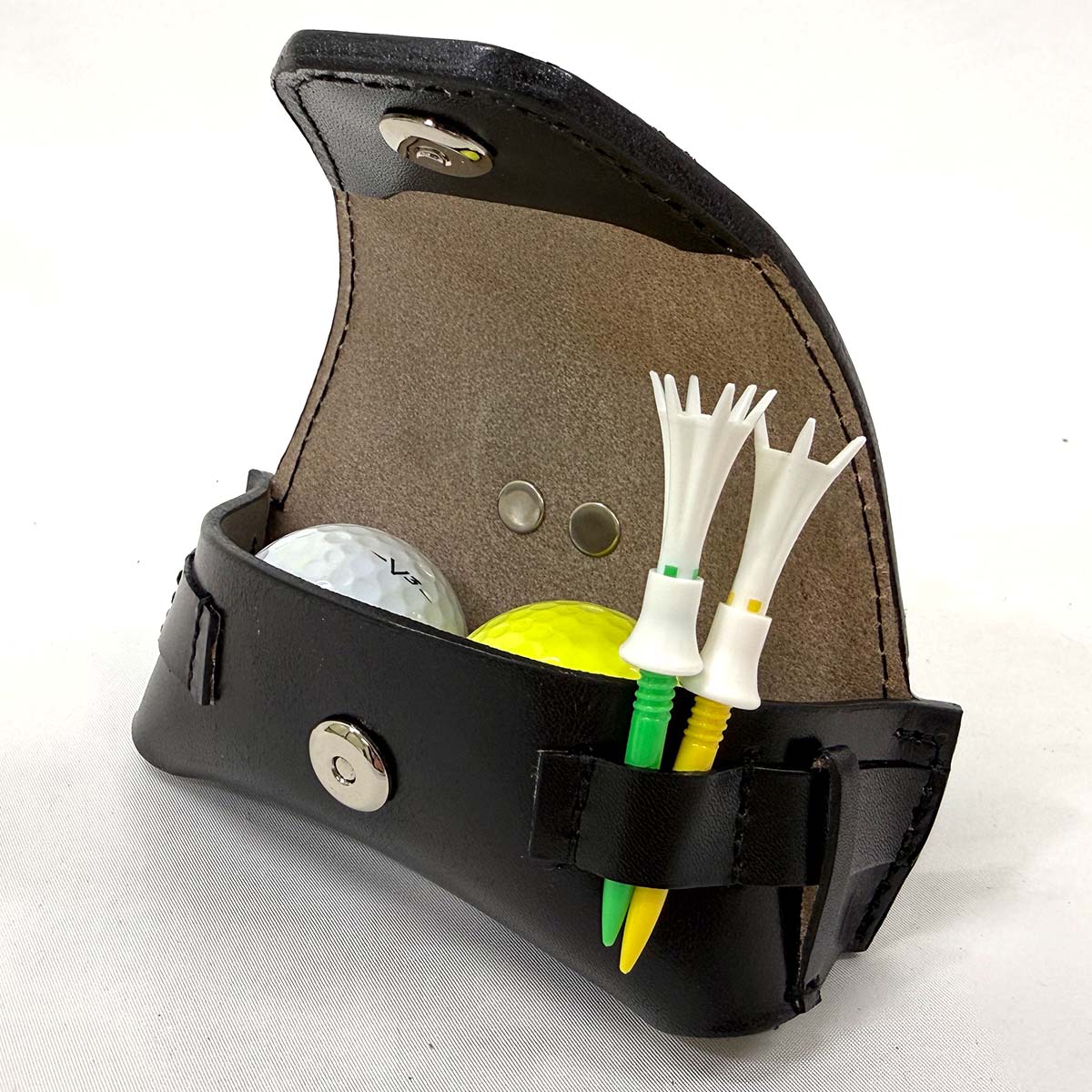 【革鳴】ゴルフボールケース（黒）