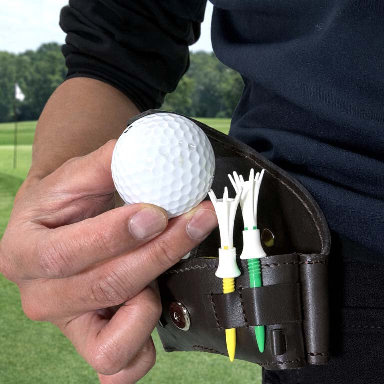 【革鳴】ゴルフボールケース（茶）