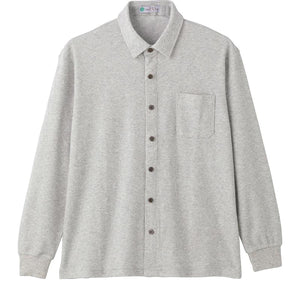 綿混ワンタッチテープニットシャツ グレー Ｍ/L