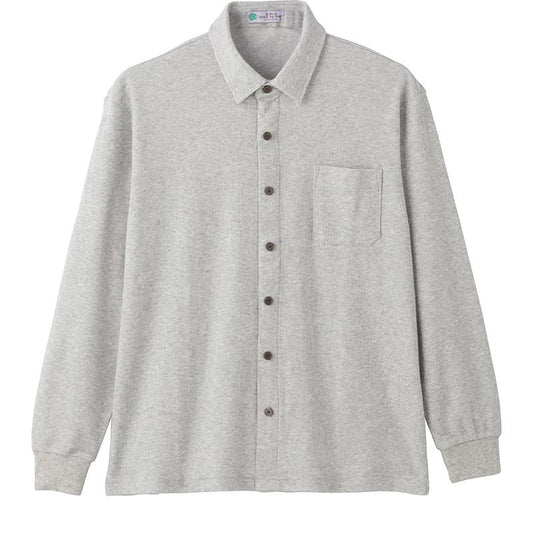 綿混ワンタッチテープニットシャツ グレー Ｍ/L