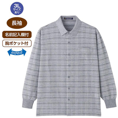 麻混ワンタッチテープニットシャツ グレー Ｍ/L/LL/3L