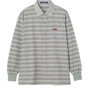 麻混ワンタッチテープニットシャツ ワサビ S/M/L/LL