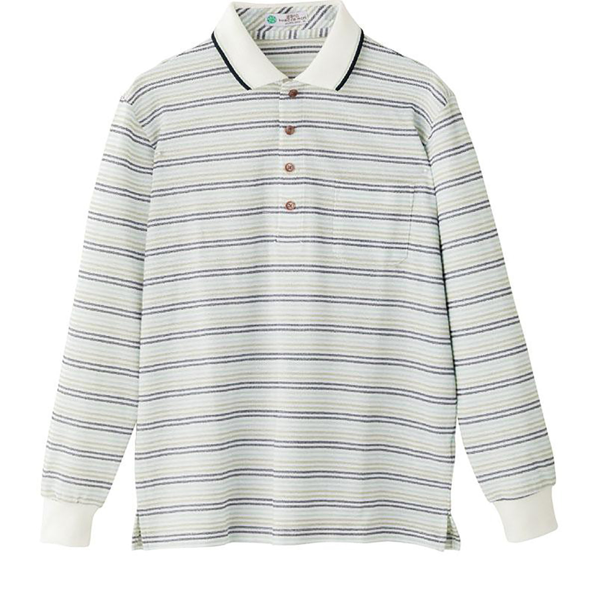 綿混スナップ釦ポロシャツ オフ Ｍ/L