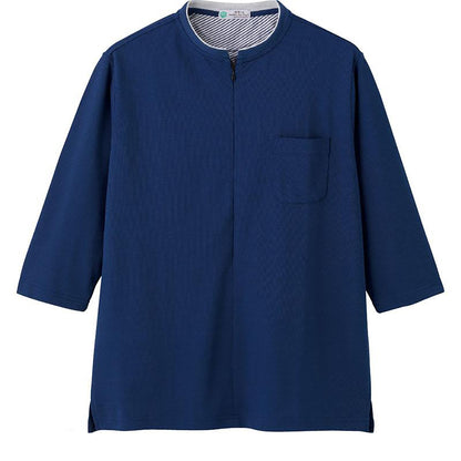 カノコロングファスナー7分袖Ｔシャツ ネイビー Ｍ/L