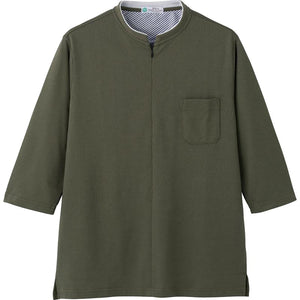 カノコロングファスナー7分袖Ｔシャツ カーキ Ｍ/L