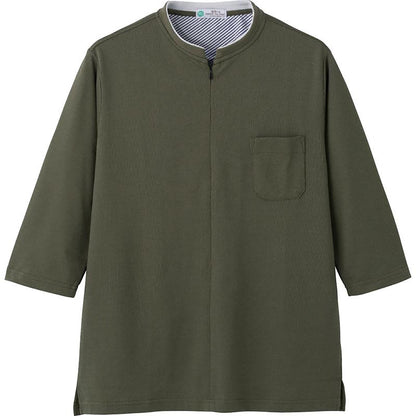カノコロングファスナー7分袖Ｔシャツ カーキ Ｍ/L