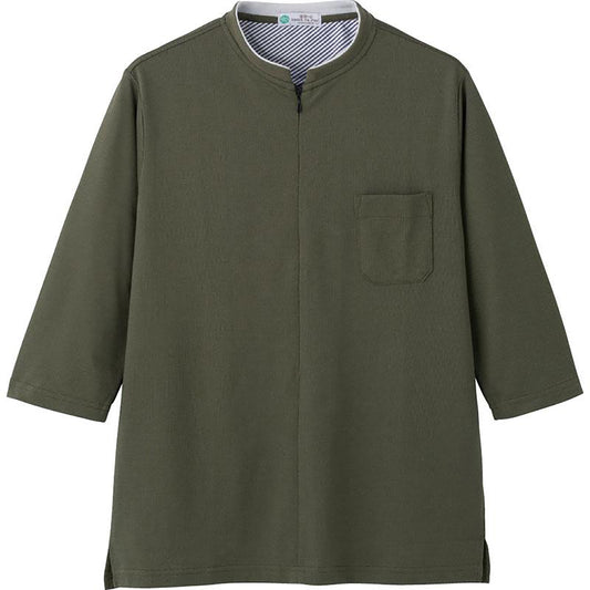 カノコロングファスナー7分袖Ｔシャツ カーキ Ｍ/L
