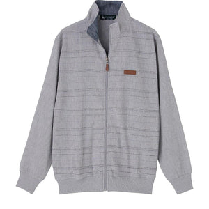 麻混楊柳フルジップジャケット グレー Ｍ/L/LL