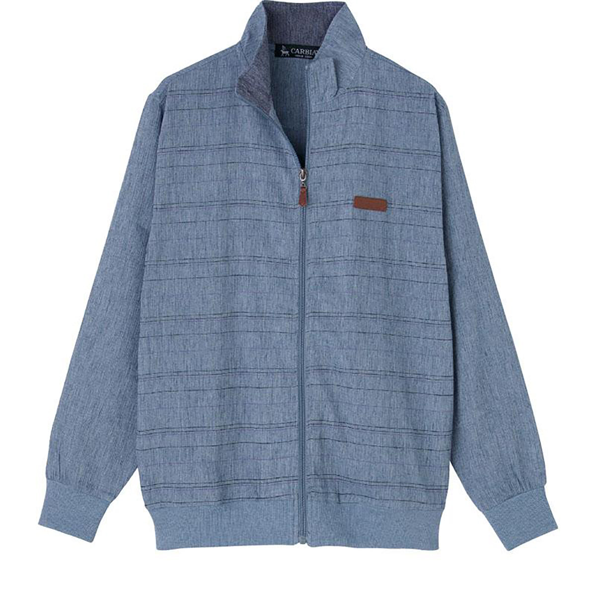 麻混楊柳フルジップジャケット サックス Ｍ/L/LL