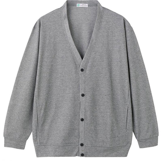 麻混ワンタッチテープニットカーディガン グレー Ｍ/L/LL
