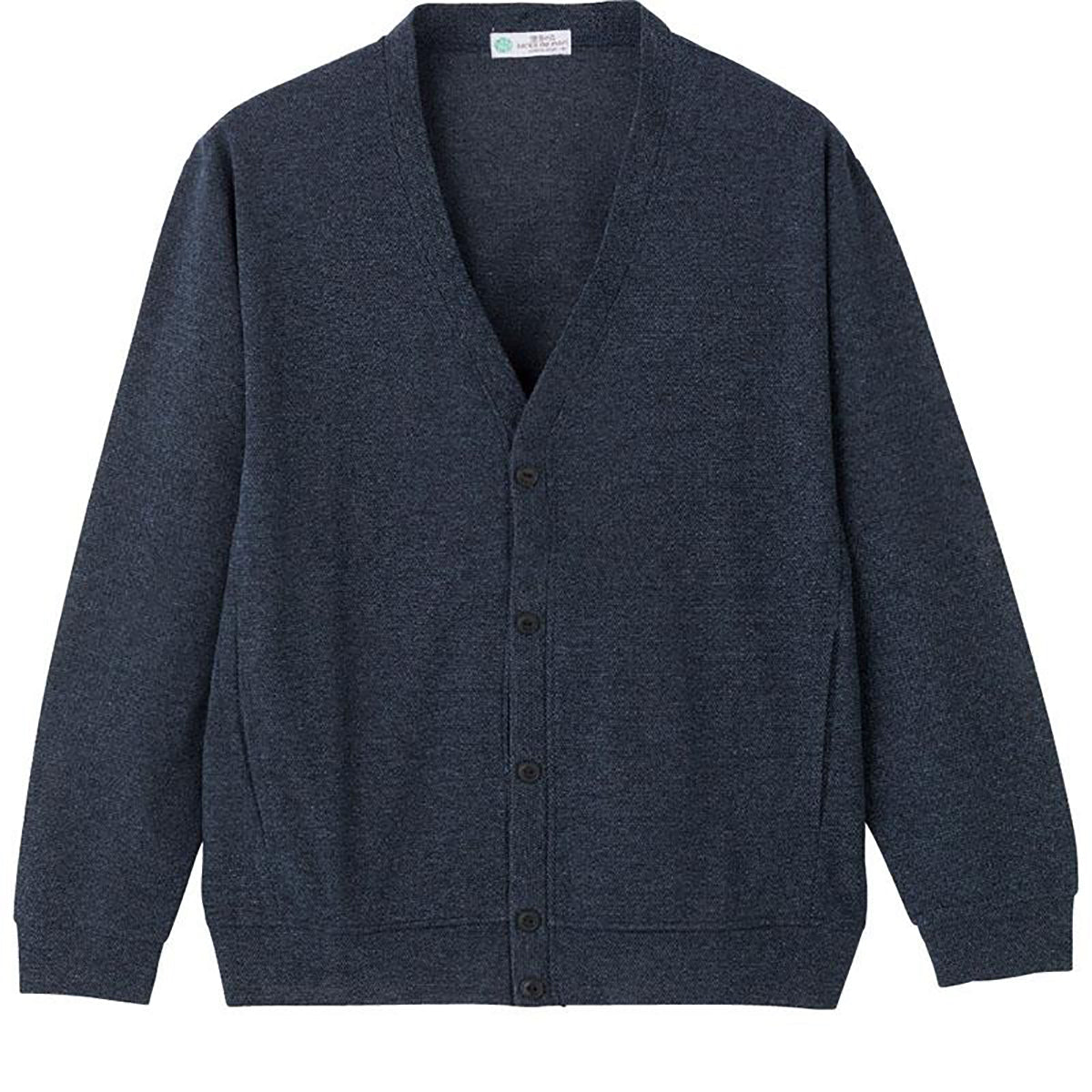 麻混ワンタッチテープニットカーディガン ネイビー Ｍ/L/LL