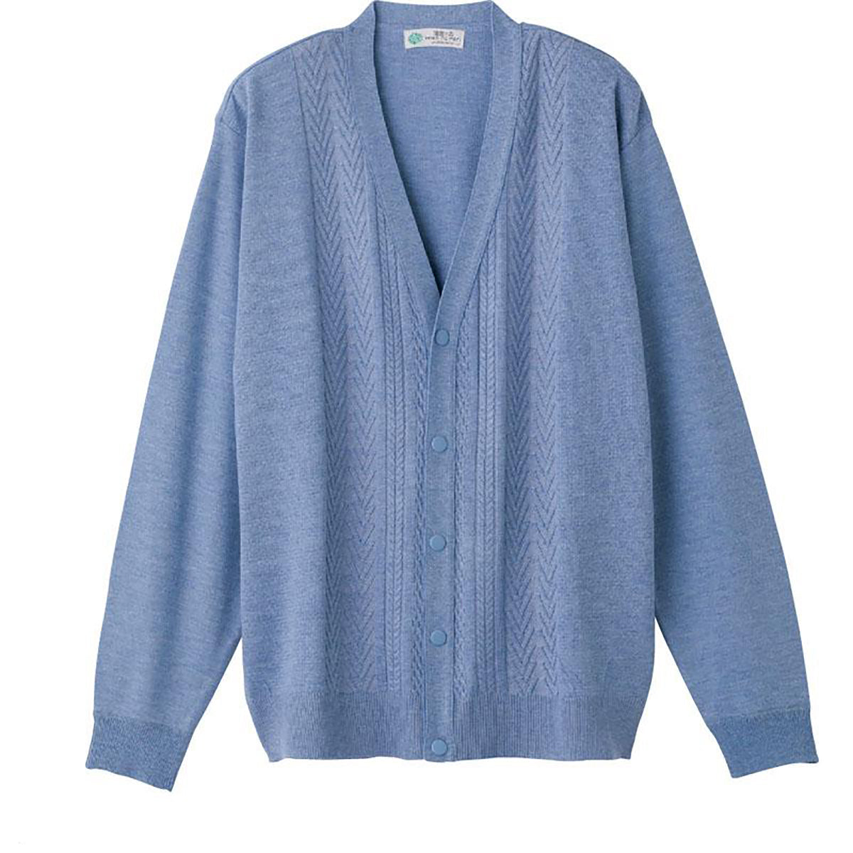 スナップ釦ニットカーディガン サックス Ｍ/L/LL