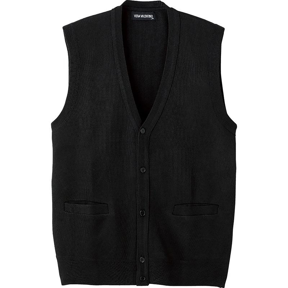 ニット前開きベスト ブラック Ｍ/L