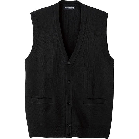 ニット前開きベスト ブラック Ｍ/L