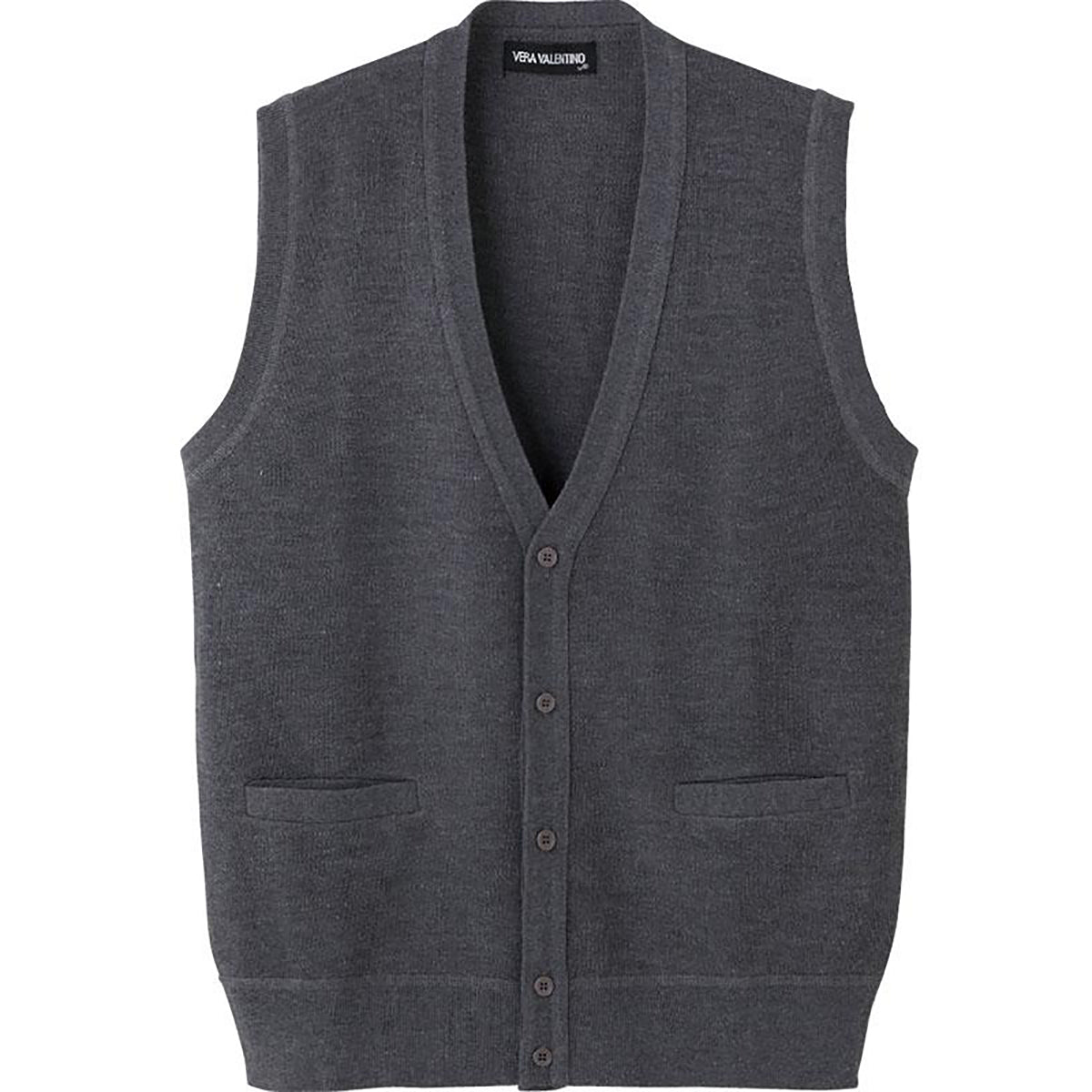 ニット前開きベスト チャコール Ｍ/L