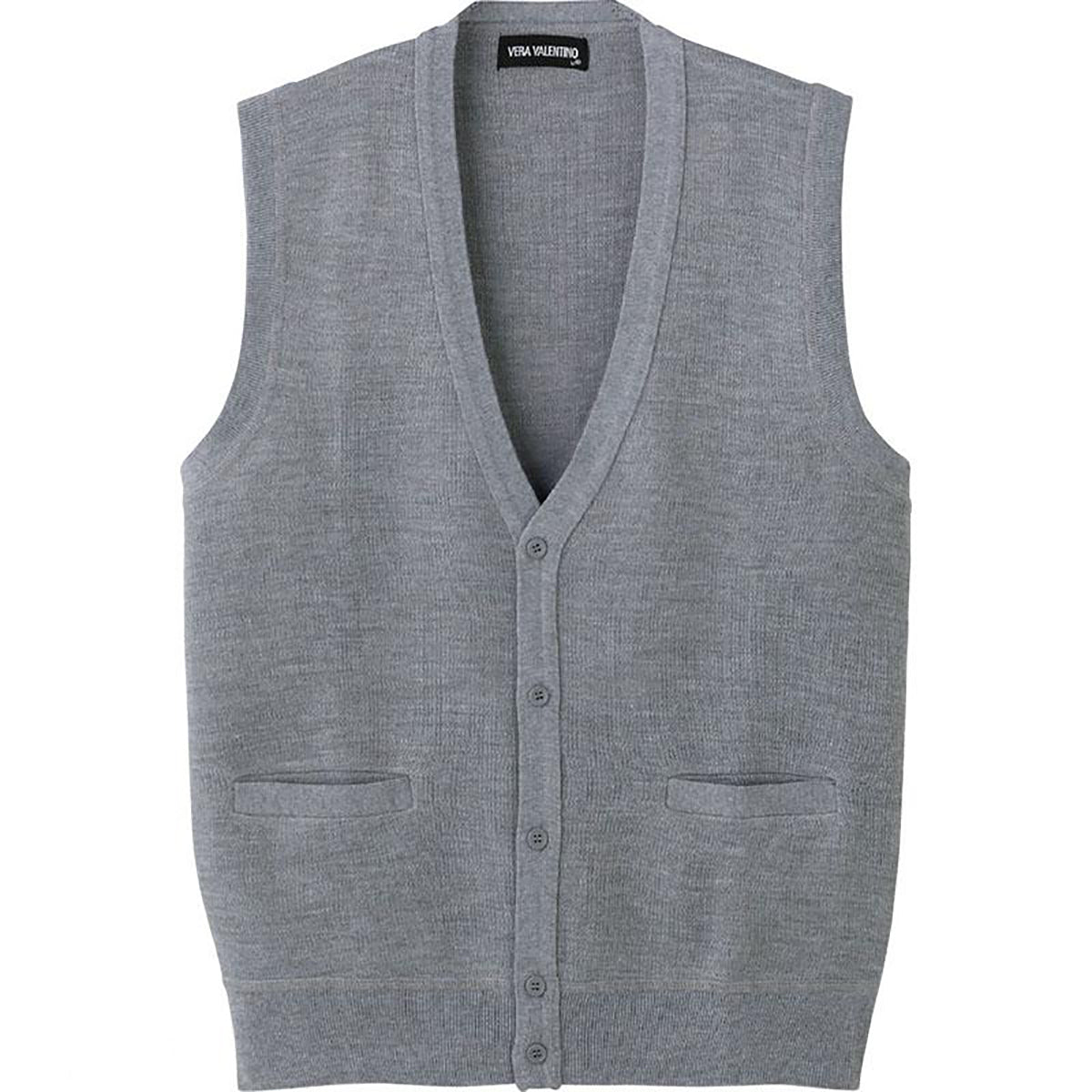 ニット前開きベスト グレー Ｍ/L