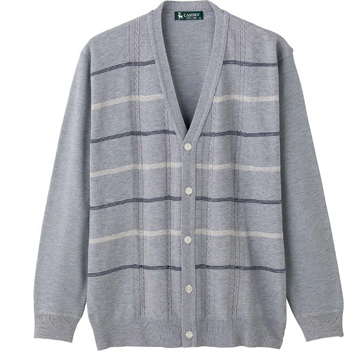 ジャカードニットカーディガン グレー Ｍ/L/LL