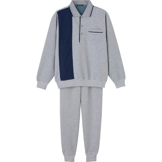 ポロ衿上下スーツ グレー Ｍ/L/LL