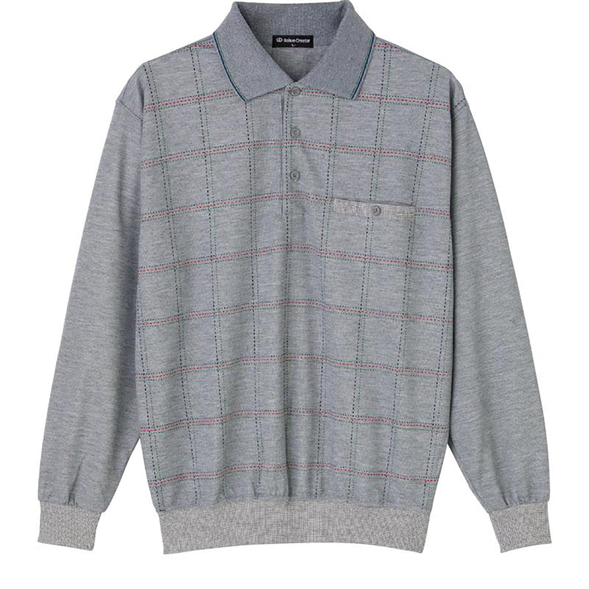 ポロ衿トレーナー グレー Ｍ/L