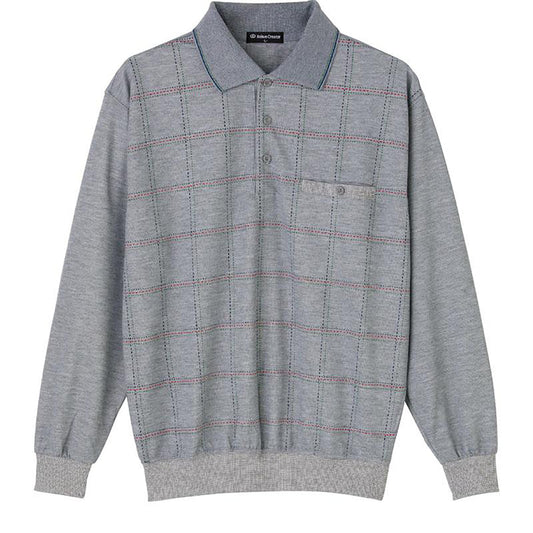 ポロ衿トレーナー グレー Ｍ/L