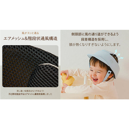 CREAMHAUS ベビーヘルメット Mサイズ ごっつん防止 ヘッドガード 転倒防止 軽量 メッシュ 通気性 ベビーブルー