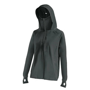 solshade UVパーカー 接触冷感-5℃ UPF50+ フェイスカバー付き ブラック L/XL