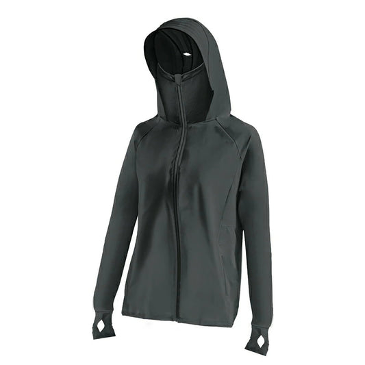 solshade UVパーカー 接触冷感-5℃ UPF50+ フェイスカバー付き ブラック L/XL