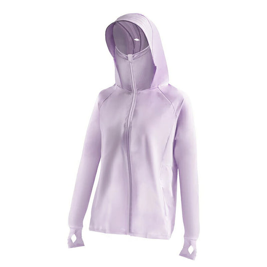 solshade UVパーカー 接触冷感-5℃ UPF50+ フェイスカバー付き パープル L/XL