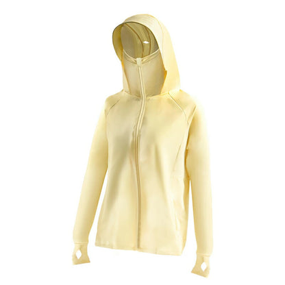 solshade UVパーカー 接触冷感-5℃ UPF50+ フェイスカバー付き イエロー L/XL