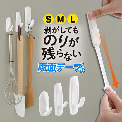 monowa 貼るだけ設置 両面テープフック 3サイズ展開［強力・のり残りなし・工具不要］（M）6個入り