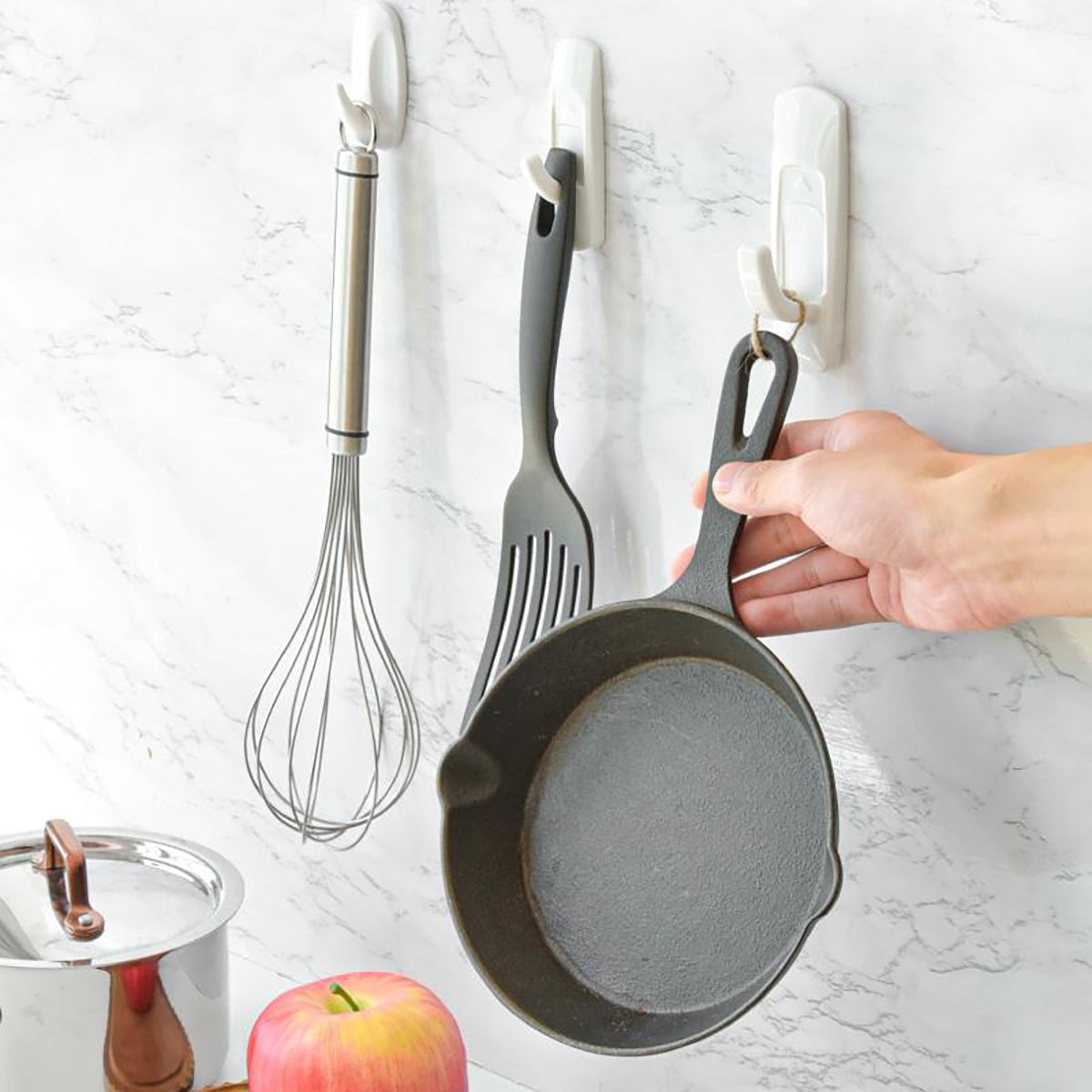 monowa 貼るだけ設置 両面テープフック 3サイズ展開［強力・のり残りなし・工具不要］（S）6個入り