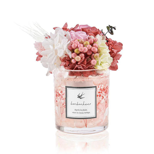 bonbonheur 透明感あふれるプリザーブドフラワーアレンジ 高級ギフトボックス入り シャンテピンク
