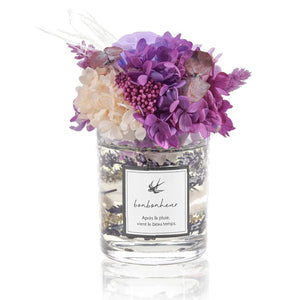 bonbonheur 透明感あふれるプリザーブドフラワーアレンジ 高級ギフトボックス入り バイオレットミスト