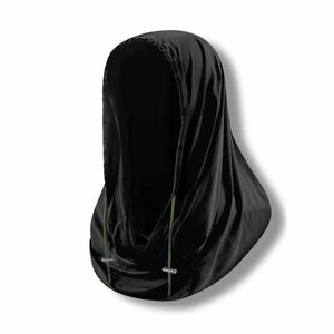 solshade 接触冷感UVフェイスカバー 被るだけ首元日焼け対策 Qmax3.5 男女兼用 ブラック