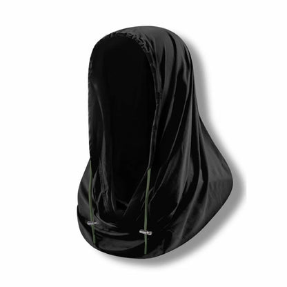 solshade 接触冷感UVフェイスカバー 被るだけ首元日焼け対策 Qmax3.5 男女兼用 ブラック