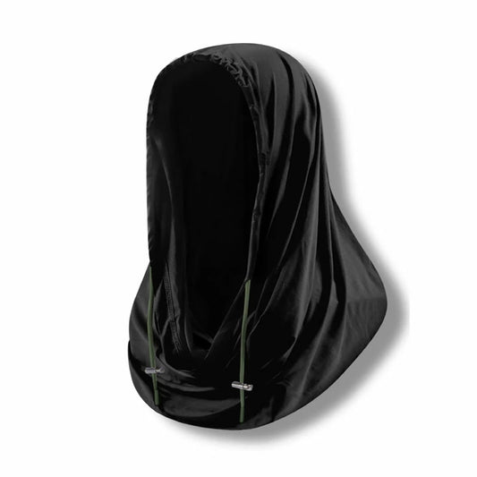 solshade 接触冷感UVフェイスカバー 被るだけ首元日焼け対策 Qmax3.5 男女兼用 ブラック